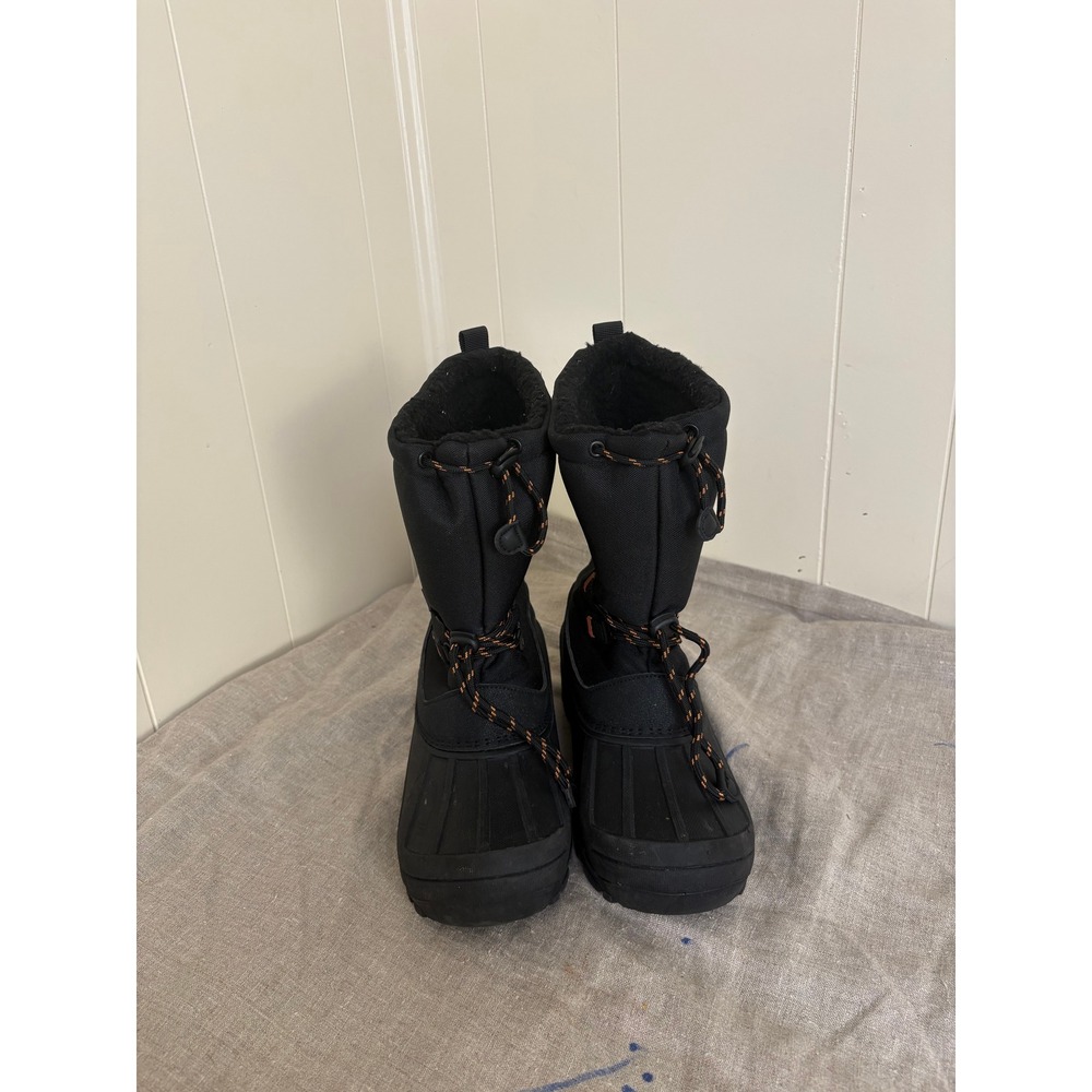 Suedi Mens Black Winter Snow Boots Mid Calf Waterproof Rubber Shell XZ32CP Sz 6